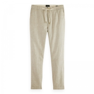 WARREN- Striped cotton linen j 6191 Sand/ Blac