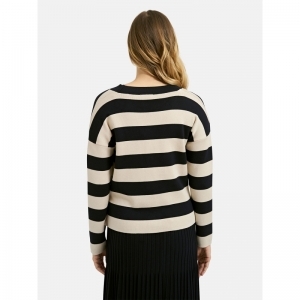 striped cardigan with placket 1605 navy print
