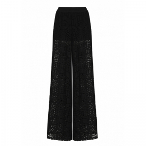 soepelvallende broek in croche 10 Black