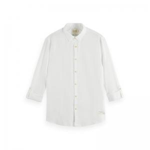 Linen shirt with roll-up 0006 White