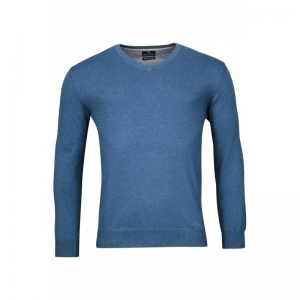 V-Neck Pullover 635 Denim Blue