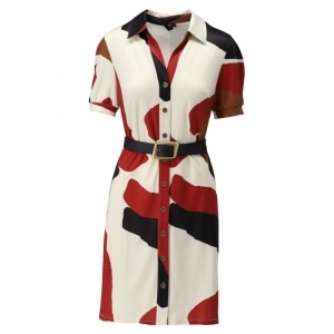 Dress with short sleeves,BELT  P768