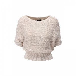 Sweater with lurex knit & dolm Beige mix