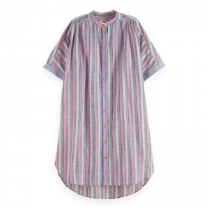 Striped oversized beach shirt  7147 Beach Stri