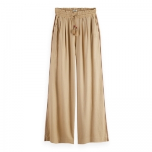 Linen pull-on pant 6873 Mocca