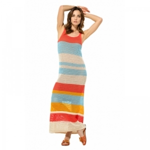 zomerse gehaakte midi jurk 89 Multi Color