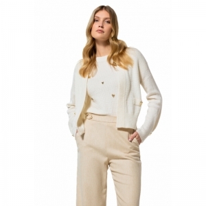 cosy korte pull met hartjes ef 92 Winter White