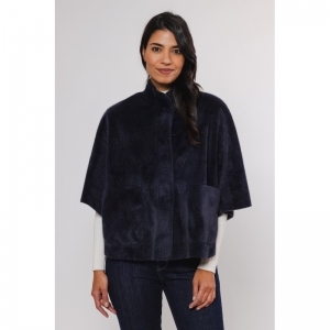 Faux fur cape Navy