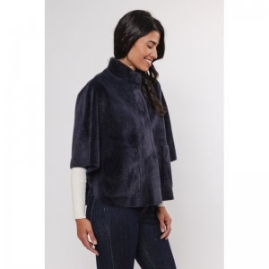 Faux fur cape Navy