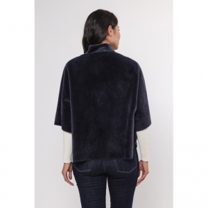 Faux fur cape Navy