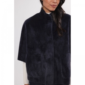 Faux fur cape Navy