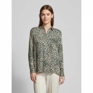 Blouse w collar and placket +  1728 sage print