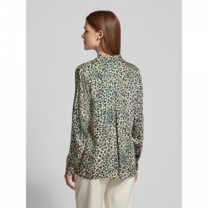 Blouse w collar and placket +  1728 sage print