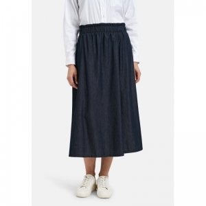 wide skirt w elastic waist and 650 dark denim