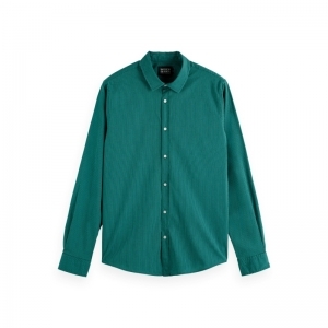 ESSENTIAL POPLIN STRIPE 300 DARK GREEN