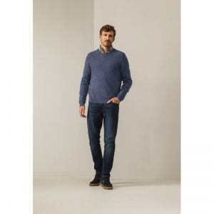 Pullover Crew-Neck Plain - Sad 5700 kobalt uni