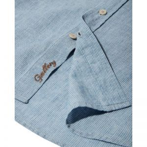 GTheo Linen Fine Stripe Shirt 963 Flint Stone