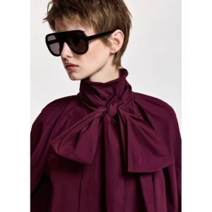KEILY PUSSY BOW TIE TOP WN10 Wine Not