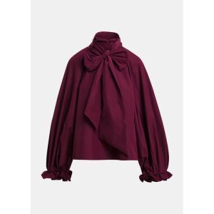 KEILY PUSSY BOW TIE TOP WN10 Wine Not
