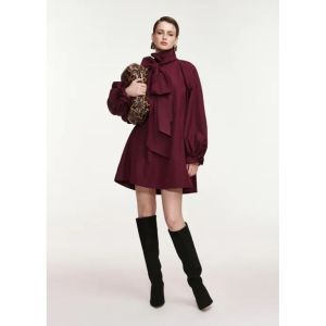 KHAI PUSSY BOW TIE MINIDRESS WN10 Wine Not