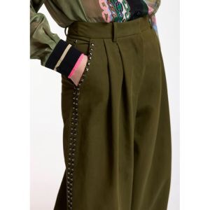 KORRUPT STUDDED PANTS DA25 Dusty Gree