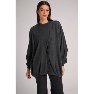 D_CARDIGAN ARRAN DARK GREY