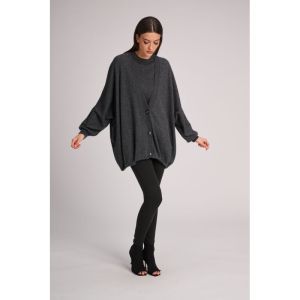 D_CARDIGAN ARRAN DARK GREY
