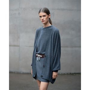 D_CARDIGAN ARRAN DARK GREY
