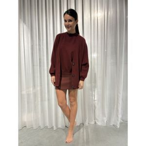 D_CARDIGAN ARRAN RUST