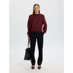 SLWMIRA LS KNIT SHORT O-NECK N 198345 Tawny Po