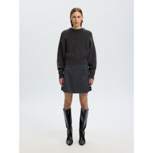 SLWMIRA LS KNIT SHORT O-NECK N 180914 Asphalt