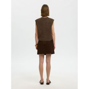 SLWLULU SL BUTTON O-NECK VEST 205410001 Dachs