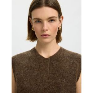 SLWLULU SL BUTTON O-NECK VEST 205410001 Dachs