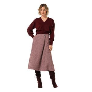 Fijngebreide pull met strassde 52 Burgandy