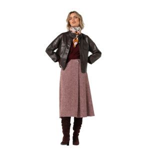 Fijngebreide pull met strassde 52 Burgandy