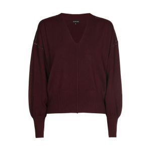 Fijngebreide pull met strassde 52 Burgandy