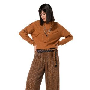 Cozy pull met kabelsteek 36 Caramello