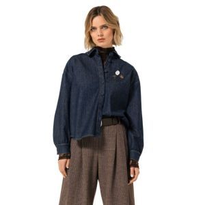 Denimblouse met studs 23 Jeans Dark B