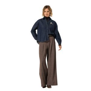 Denimblouse met studs 23 Jeans Dark B