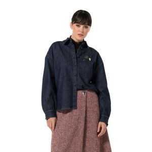 Denimblouse met studs 23 Jeans Dark B