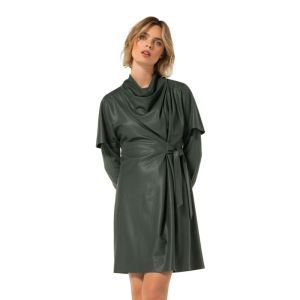 Korte jurk in vegan leather 61 Green