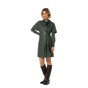 Korte jurk in vegan leather 61 Green