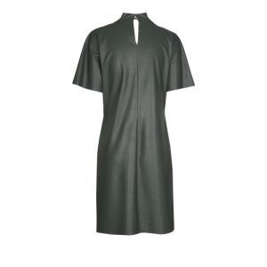 Korte jurk in vegan leather 61 Green