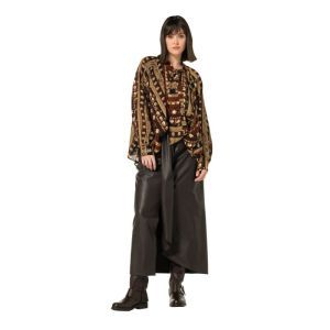 Midi-rok in vegan leather 30 Coffee