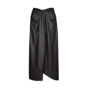 Midi-rok in vegan leather 30 Coffee