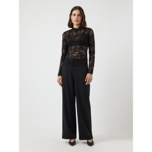 YASLACEY LS LACE TOP S. NOOS 190939 Black