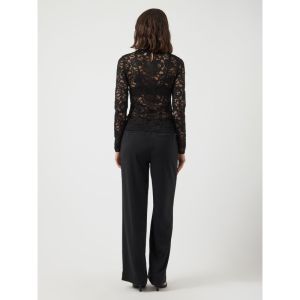 YASLACEY LS LACE TOP S. NOOS 190939 Black