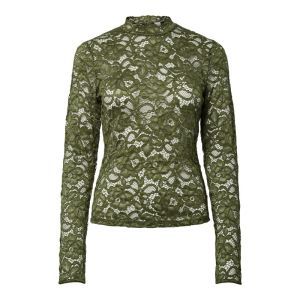 YASLACEY LS LACE TOP S. NOOS 295917 Sphagnum