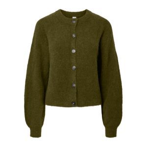 YASJOHI LS WOOL BLEND CARDIGAN 224298 Fir Gree