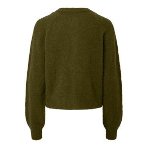 YASJOHI LS WOOL BLEND CARDIGAN 224298 Fir Gree